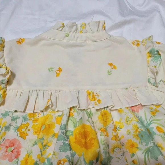 FATE Ombre Floral Split Neck Ruffle Blouse w/ Ties, Lined, Size Small, EUC! - Picture 8 of 15